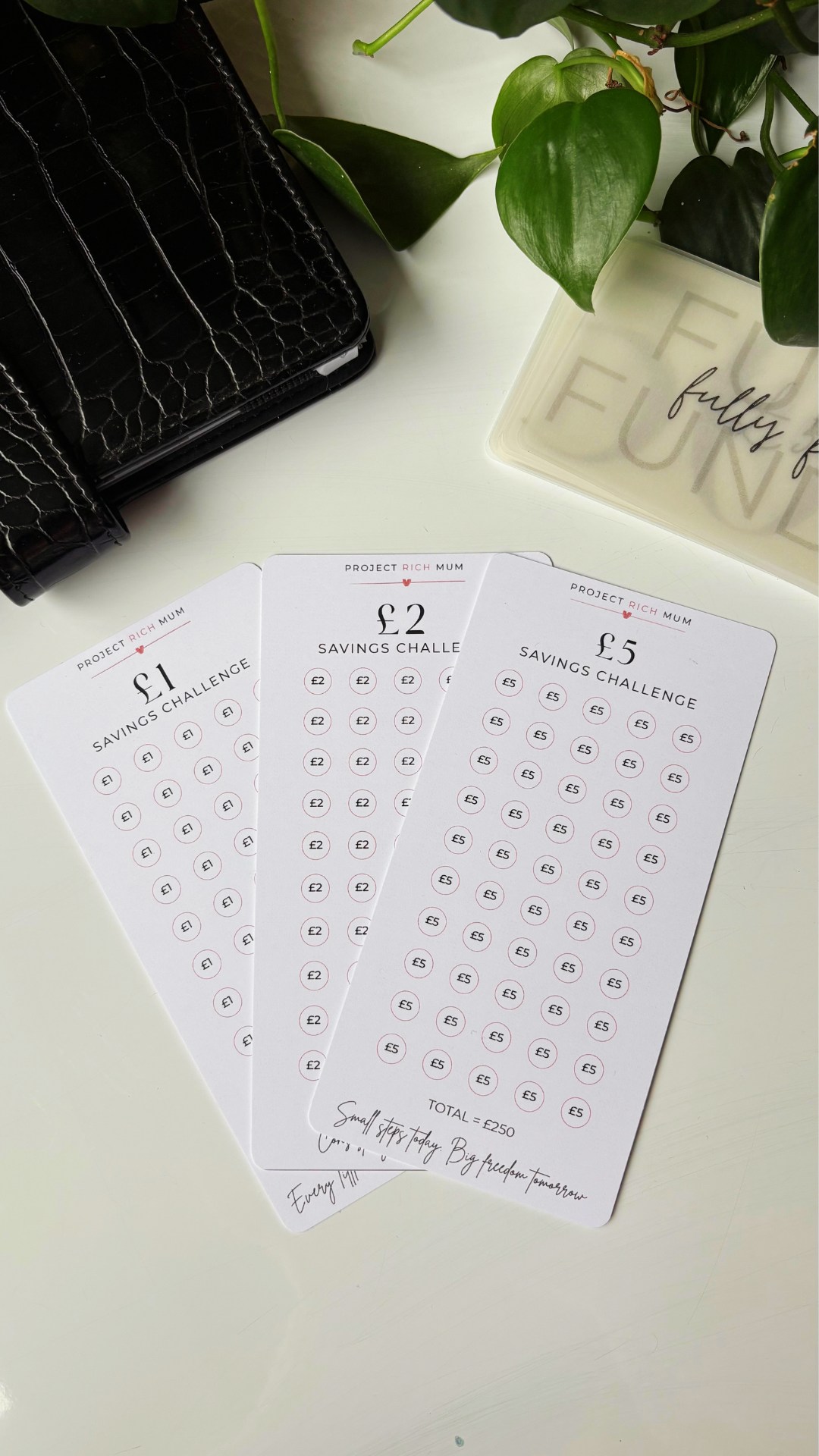 Little & Often Savings Challenge Trackers | £1, £2 & £5