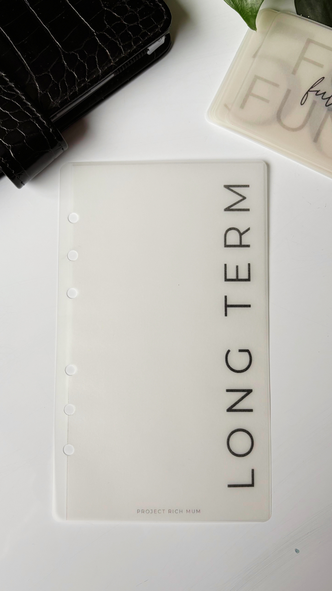 Long Term Frosted Vellum Dashboard | Personal Size Budget Binder
