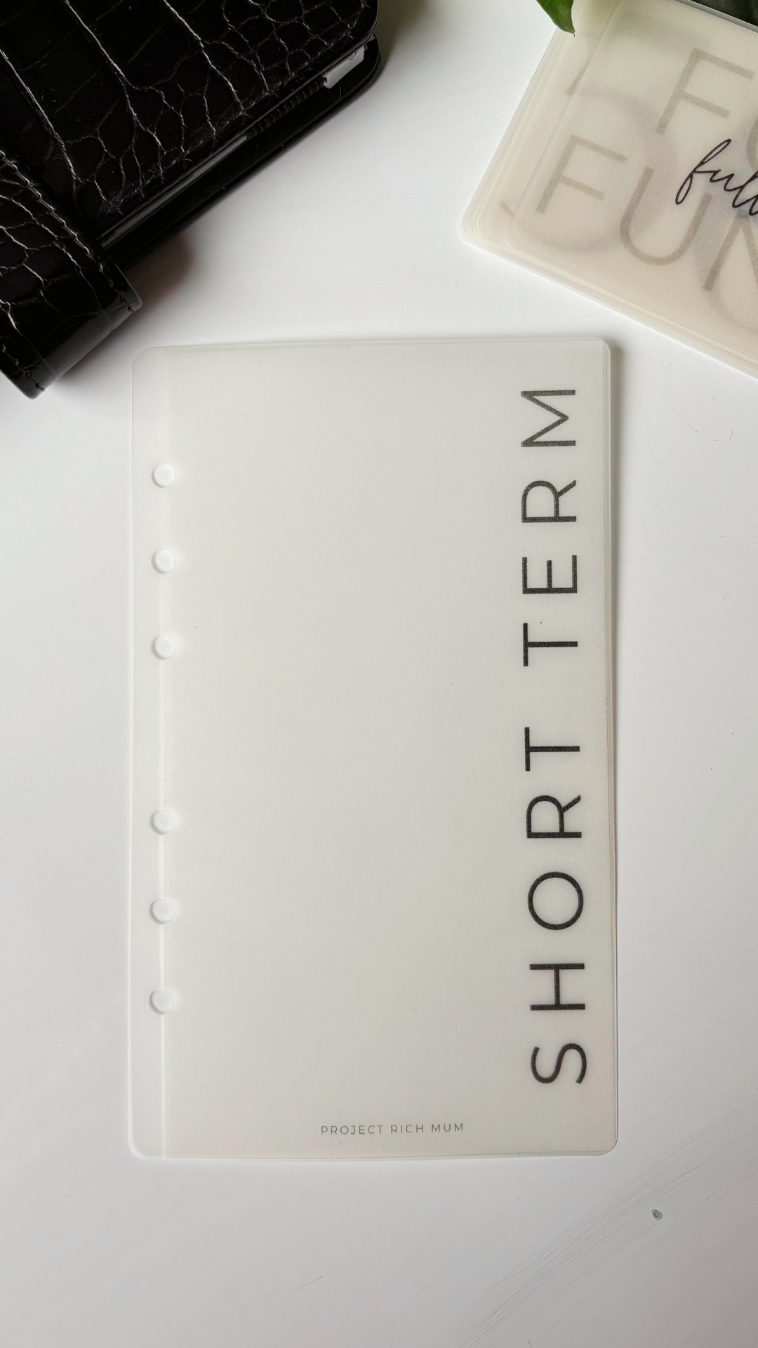 Short Term Frosted Vellum Dashboard | Personal Size