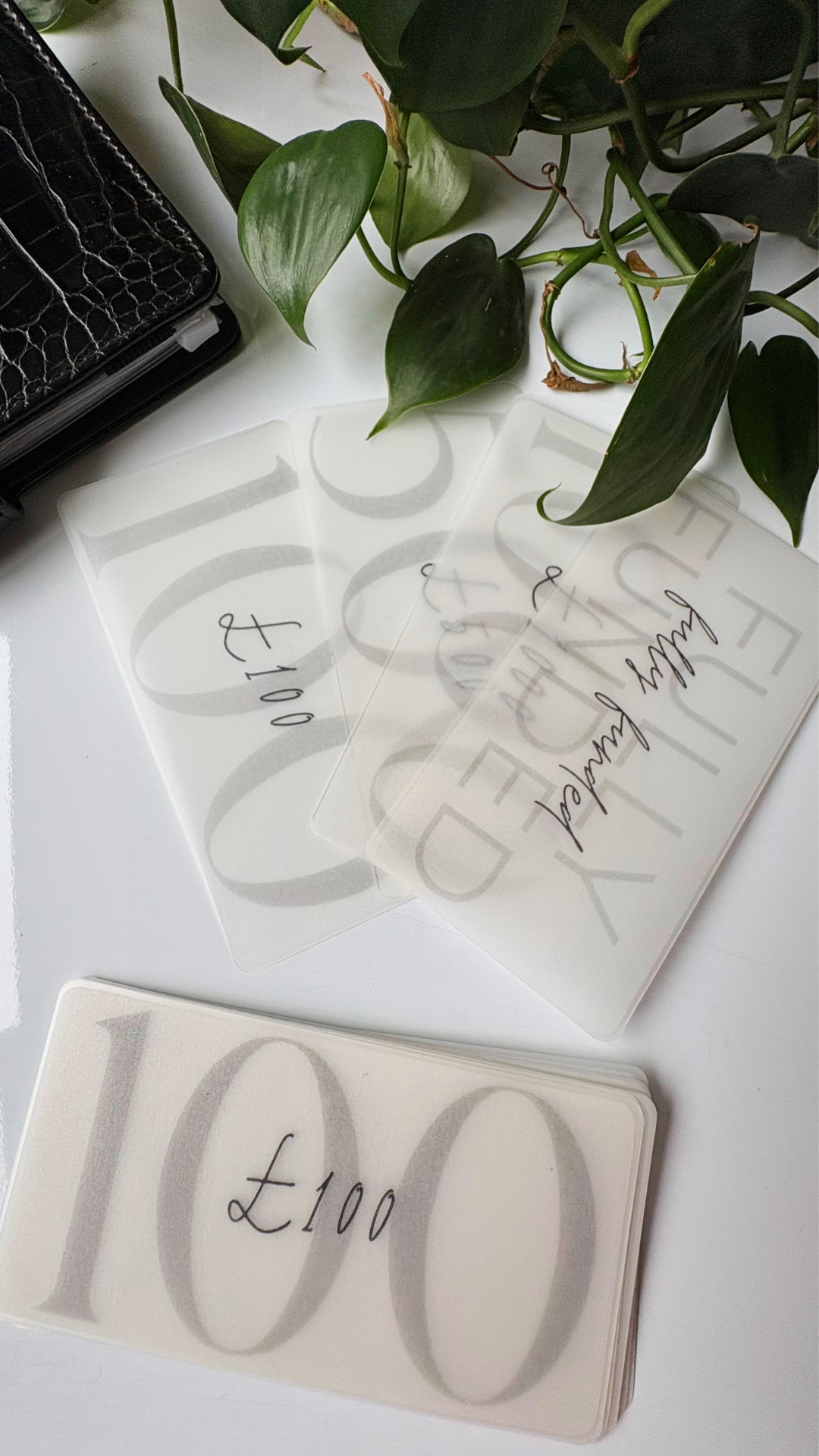 Frosted Vellum Cash Placeholders